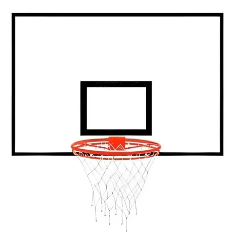 Tabela de Basquete PRO 1,20X0,90 Compensado Naval + Aro + Rede (Unidade)