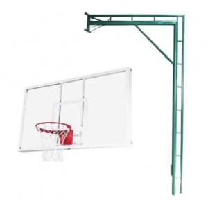 Tabela de Basquete 1,80m x 1,05m em Acrílico Incolor 10mm Com Estrutura Pé Direito Dupla Treliçada