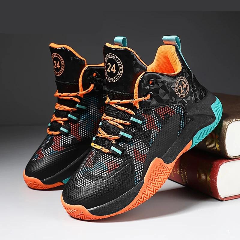 Boacoisa tênis de basquete infantil treinamento competição malha esportes ao ar livre tênis corrida respirável para meninos meninas Tenis de Basquete Infantil UP24 - Promoção!