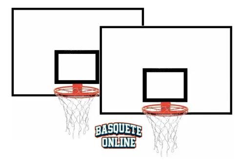 Tabela de Basquete Oficial 1,80X1,20 Compensado Naval + Aro + Rede (PAR)