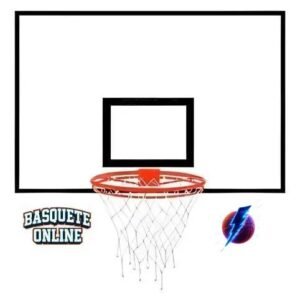 Tabela de Basquete Oficial 1,80X1,20 Compensado Naval + Aro + Rede (Unidade)