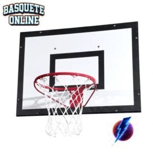 Tabela de Basquete Elite 1,10X0,80 Compensado Naval + Aro + Rede (Unidade)