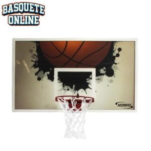 Tabela de Basquete Acrílico Personalizada 1,80X1,05 com Aro Retrátil + Rede (PAR)