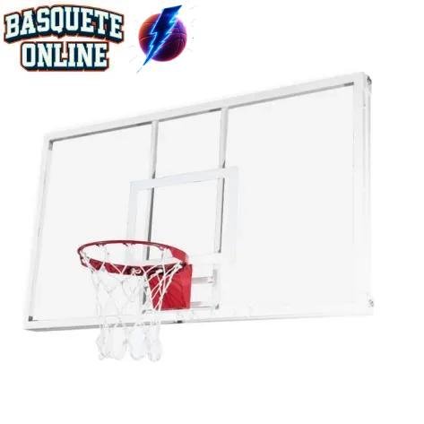 Tabela de Basquete Vidro Temperado Hoop 1,20X0,90 Aro Retrátil e Rede (Unidade)