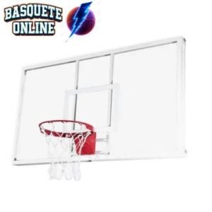 Tabela de Basquete Vidro Temperado Hoop 1,20X0,90 Aro Retrátil e Rede (PAR)