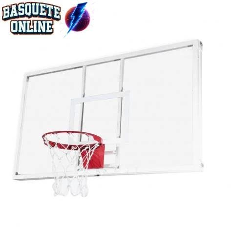 Tabela de Basquete Vidro Temperado Champ 1,60X1,10 Aro Retrátil e Rede (Unidade)